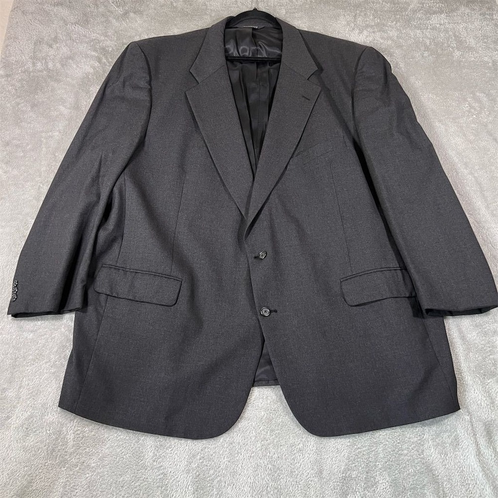 VTG Burberrys Jacket‎ Blazer Men's Size 48 Dark Gray Wool Blend Suit Formal